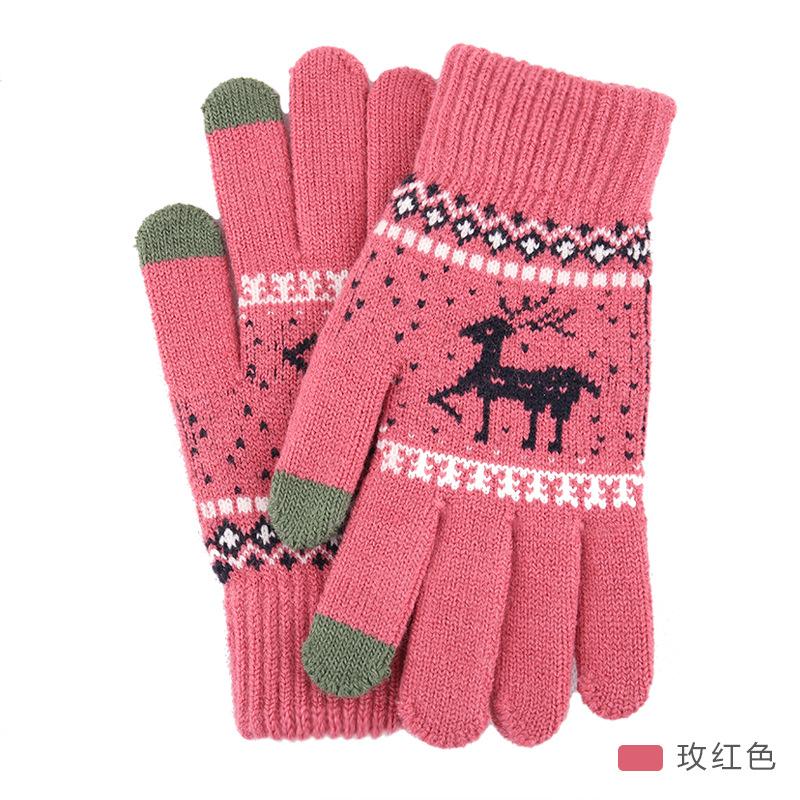 New Knitted Wool Snowflake Gloves Men and Women Autumn and Winter Warm Christmas Magic Gloves Adult