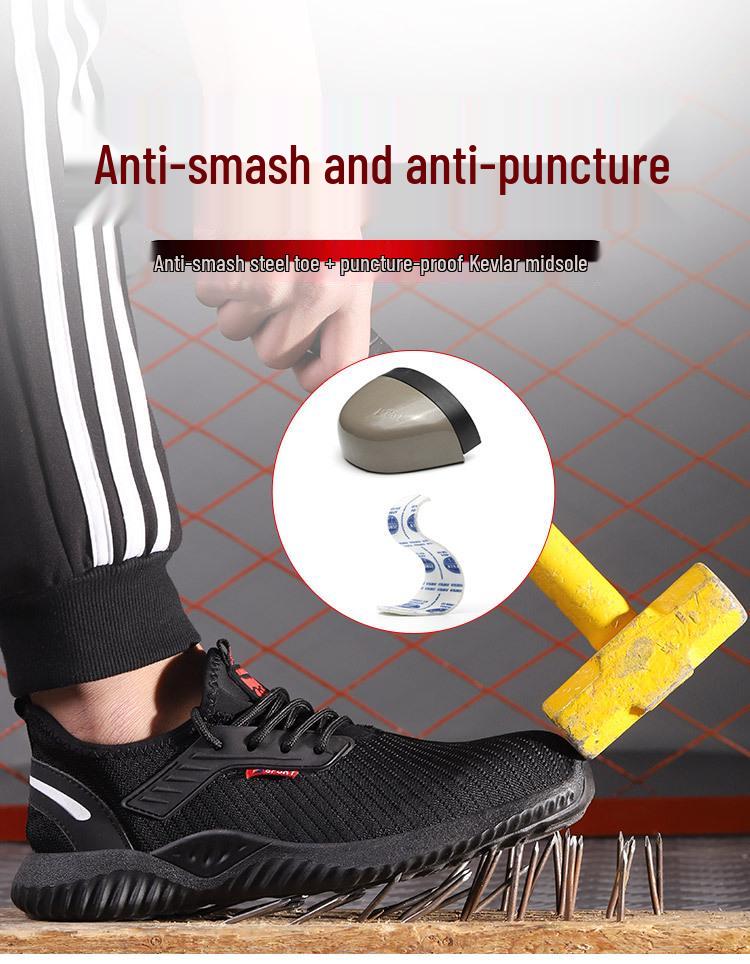Herren Sicherheitsschuhe mit Stahlkappe - Atmungsaktiv, Stoßfest, Durchtrittsicher, Abriebfestes Arbeitsschutzschuhwerk
