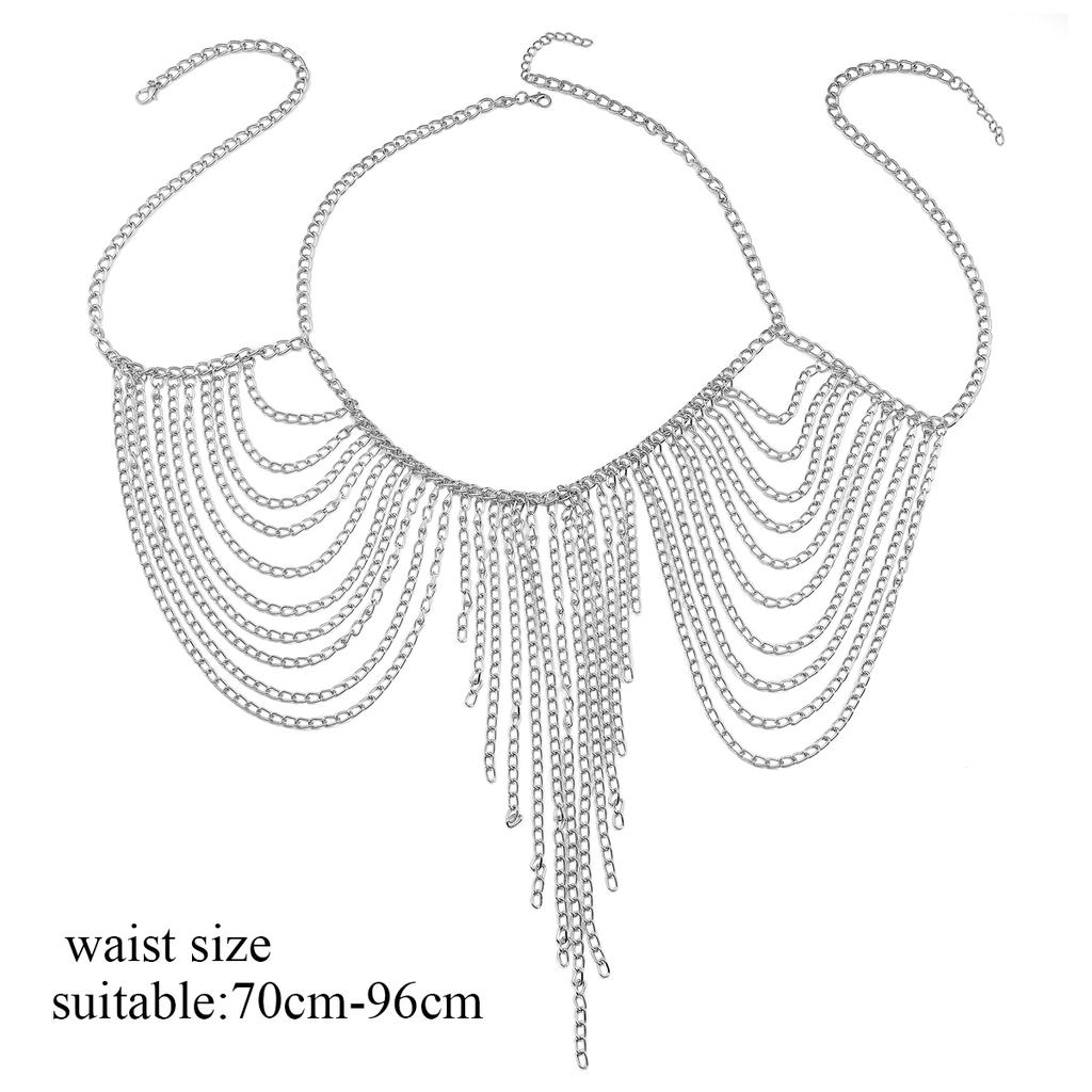Mehrschichtige Brustketten Körperketten Schmuck für Damen Metall Körperkette Oberteil Sexy Accessoires Modeschmuck