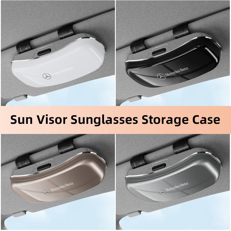 Car Abs Sun Visor Sunglass Case Auto Valve Cap For Mercedes Benz W205 C300 W203 W206 W108 W124 W126 W140 W168 W169 W176 W177 W20 ll1