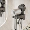 Plastic Suction Cup Hair Dryer Holder Wall Mounted Reusable Hair Dryer Storage Rack Punch-Free Space Saving
