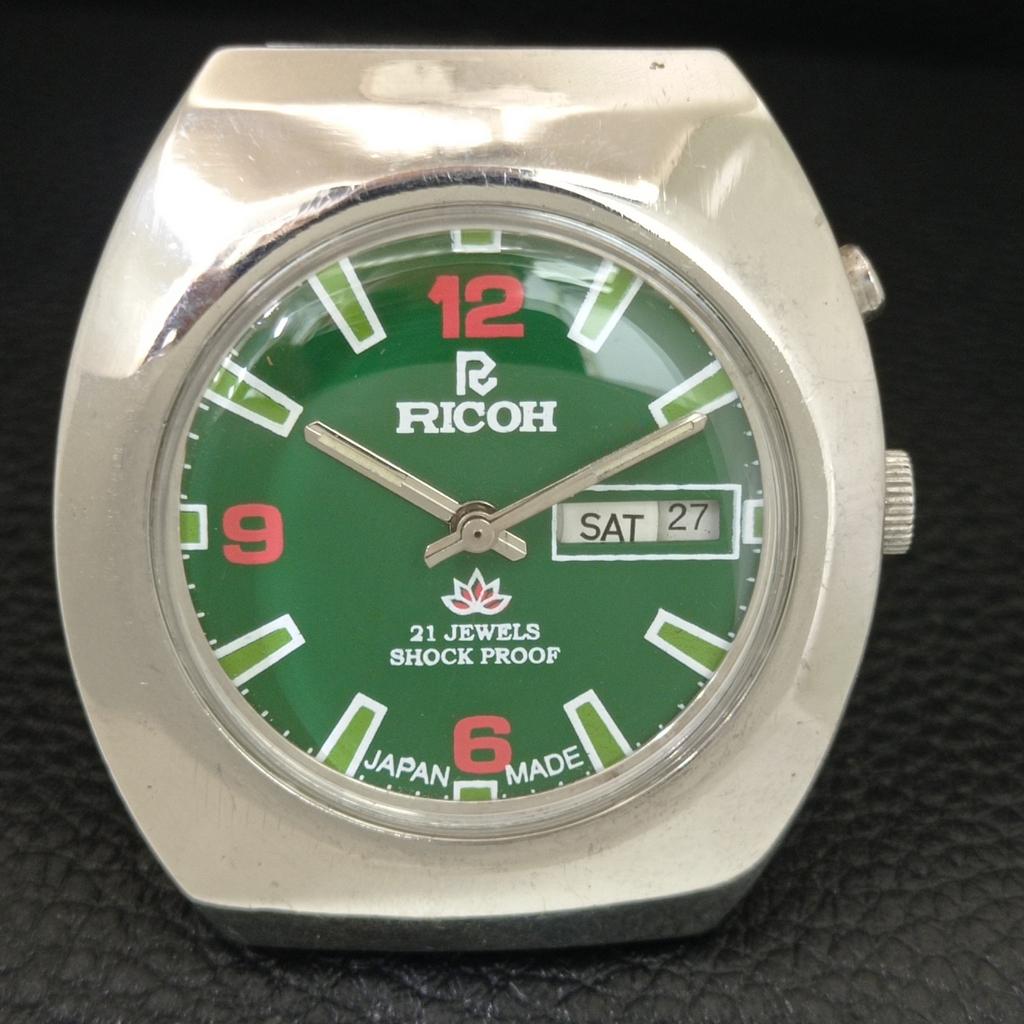 Ricoh R31 AUTOMATIC VINTAGE JAPAN MENS GREEN COLOR DIAL WATCH A707655-1