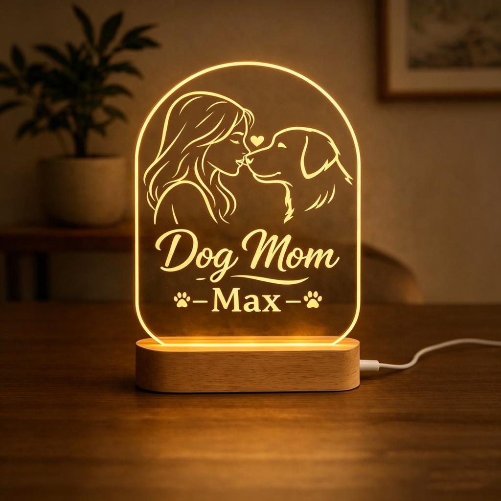 Personalized Acrylic Night Light Custom Favorite Image And Slogan Creative Living Room Gift Choice For All Pet Enthusiasts