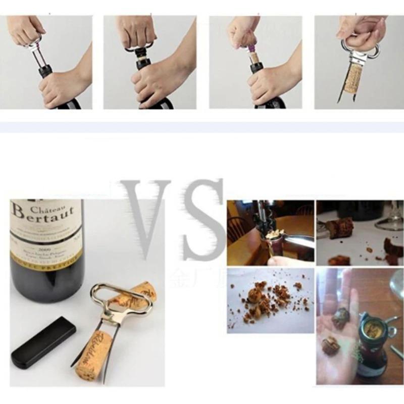 Wine Bottle Opener Pumps Cork Corkscrew Out Tool Handheld Labor-saving Type Creative Two Piece European Old Wine Knife