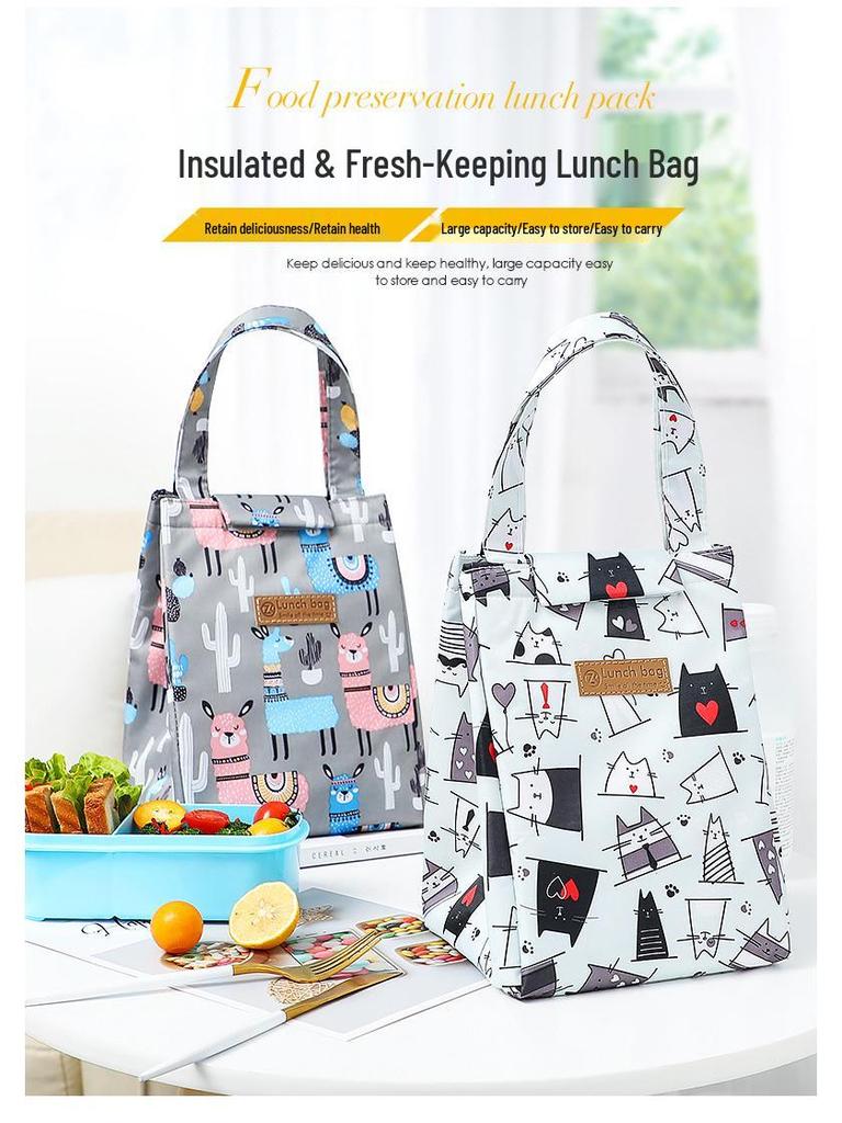 Japanese Fashion Insulated Bento Lunch Bag - Portable and Stylish for Students