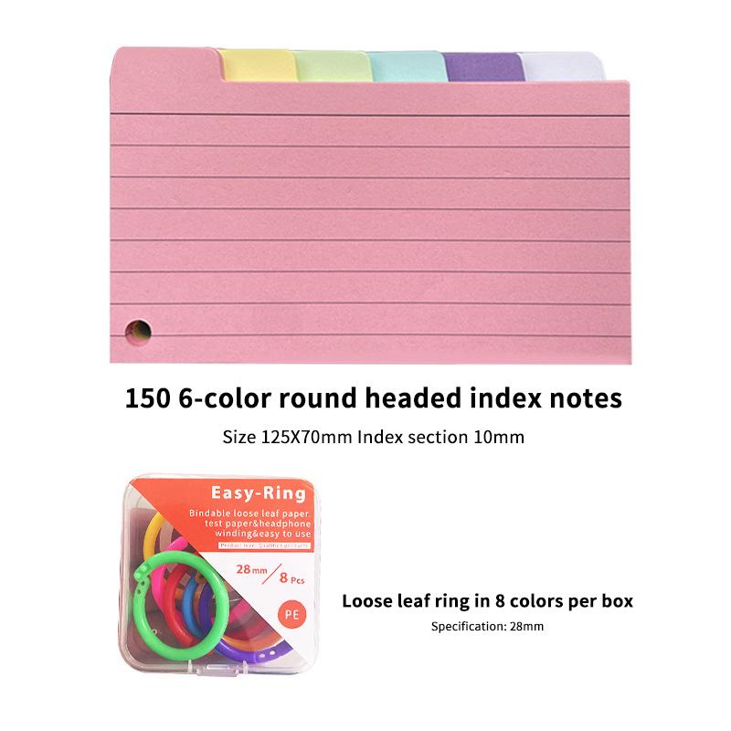 1 Set Cartonașe Colorate cu File Cartonașe cu File Cartonașe pentru Notițe Liniate Cartonașe Index cu File Separatoare pentru Cartonașe de Notițe Liniate Cartonaș de Notițe
