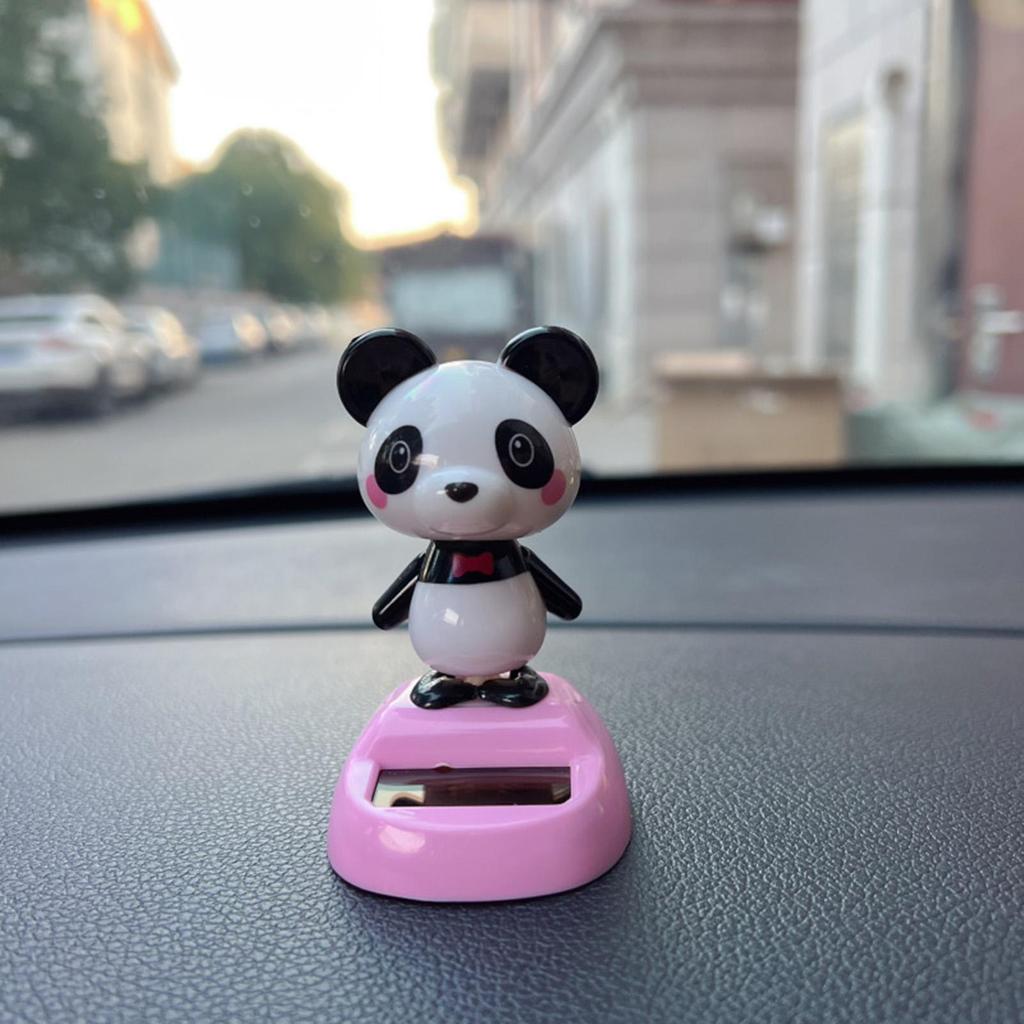 Decorazioni per Cruscotto Auto Figure di Panda che Oscillano al Sole Decorazioni Carine per Cruscotto Auto Cartoon Creativo Interni Auto Automobilistico