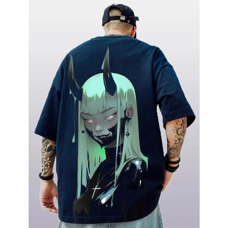 2024 Summer Fashion T-shirts Men Women Unisex Oversize Anime Character Japanese Style Streetwear Super Cool Couple T-shirts