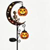 Solar Powered Black Cat & Pumpkin Moon Stake Light Halloween Outdoor Garden Lawn Decor Ghost Witch Skull Bat Night Light