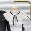 Autumn/Winter Detachable Wool Embroidered Lace Ruffle Collar Dickey