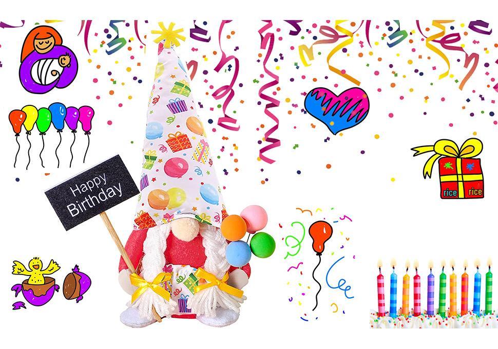 Cross-border Faceless Doll: Birthday Old Man Pose with Balloon - Creative Holiday Gift Ornament