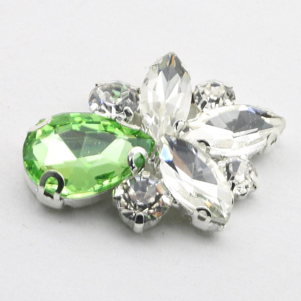 

27*35mm 5Pcs/Batch Horse Eye Glass Rhinestone Silver Decorative Accessories DIY Sewing Butterfly Bow Headpiece Metal Accessories