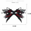 Vintage Style Half-Face Mask Angel Feather Black Feather Masquerade Mask Large Horn Gothic Design Eye Mask Ball Performance