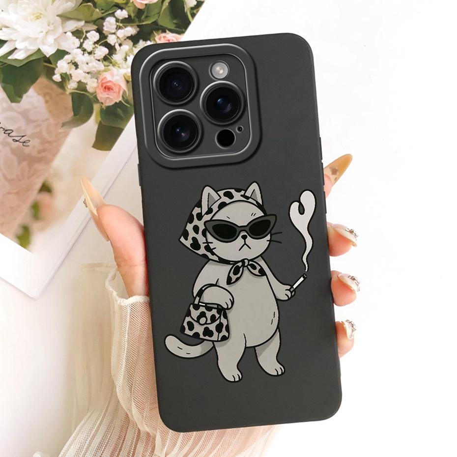 Cute Printed Phone Case For iPhone 16 Pro Max iPhone16 16Pro Soft Silicone Shockproof Cases For iPhone 16ProMax Covers Bumpers