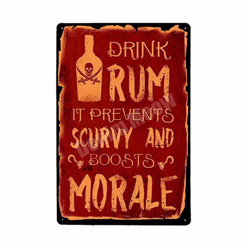 Rum Vintage Metal Tin Signs, Beer Wall Stickers, Bar, Grill, Pub, Cafe, Home Decor, Whisky Art Painting, Decorative Plates