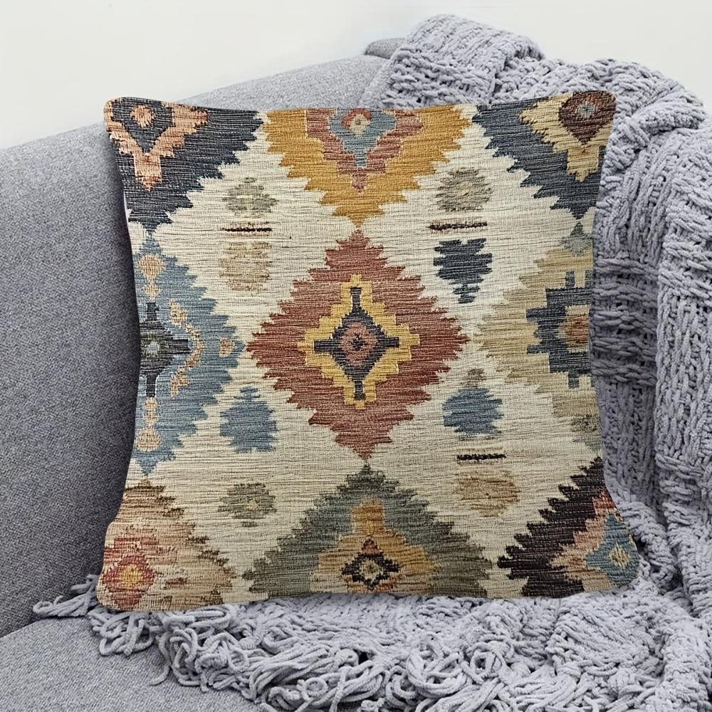 Funda de Almohada Kilim Suroeste Estampado Geométrico Tribal Boho Funda de Cojín Rústica Marroquí Para Sofá Cama Sillón Decoración del Hogar Regalos