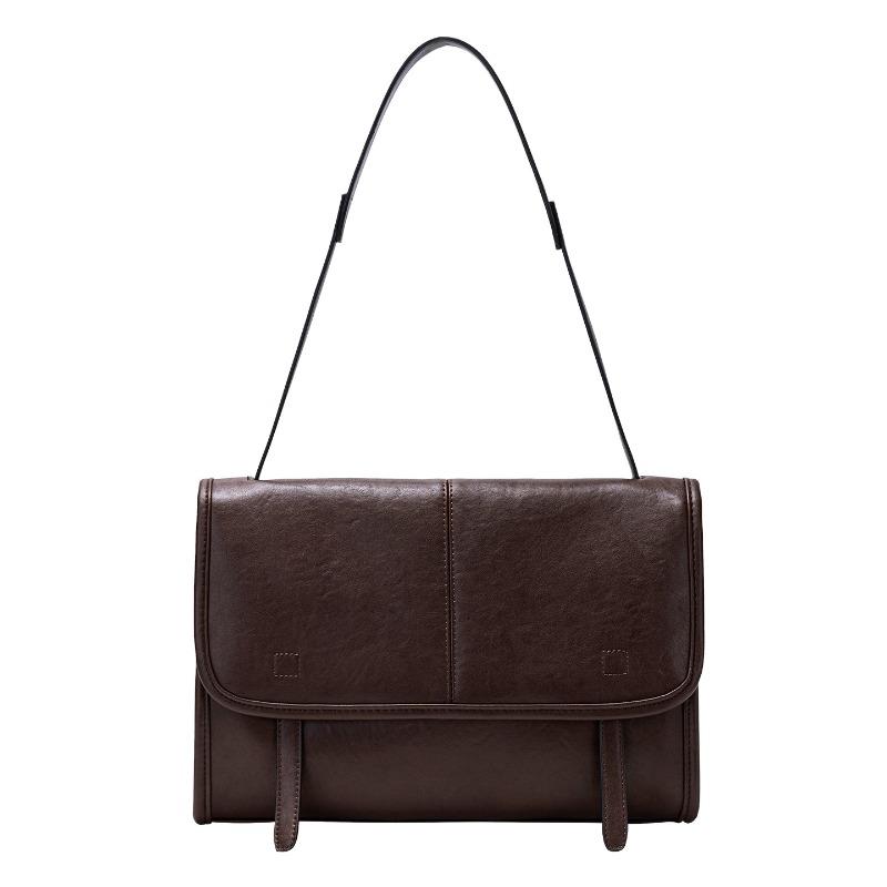 Small-scale, High-end Vintage Messenger Bag for Business and Casual Wear, Single-shoulder Cross-body Briefcase