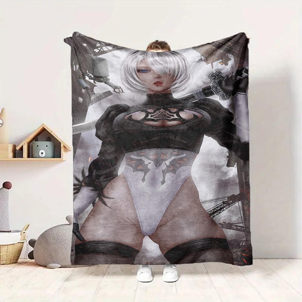 Cyberpunk Beauty Flannel Blanket Throw Blanket Soft Warm Sofa Bed Camping Car home Decor Unique Christmas Gift C9302377
