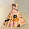 Women's Casual Sleeveless Halloween Print Dress for Holiday Parties and Everyday Wear