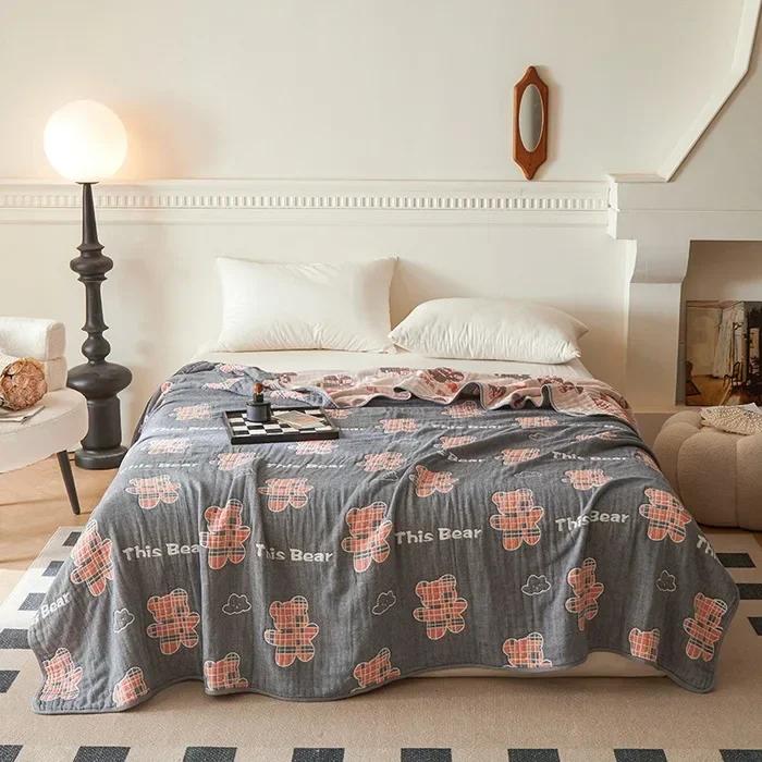 New Class A Cotton Is Not Easy To Shrink 6 Layers Gauze Blanket Towel Blanket Summer Blanket