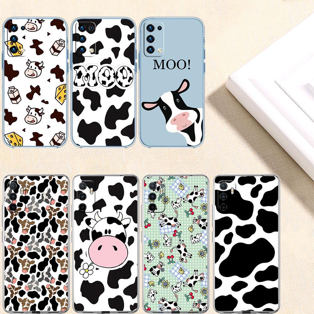 Cartoon Art Cow Transparent Phone Case for Motorola Moto G7 G8 G9 G84 G85 G73 G24 G15 Z2 Play Power Plus