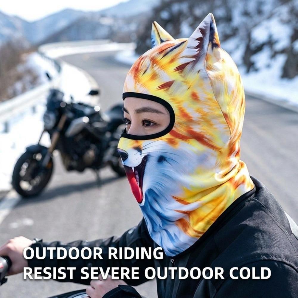 Cute Animal Ski Balaclava 3D Printing Full Face Hood Fun Balaclava Motocross
