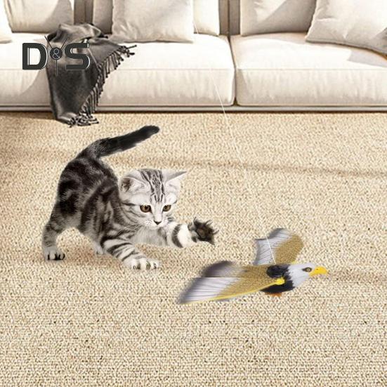 Electric Flying Eagle Cat Toy Interactive Simulation Bird Toy Automatic Moving Hanging Eagle Cat Toy Pet Supplies for Indoor Cats