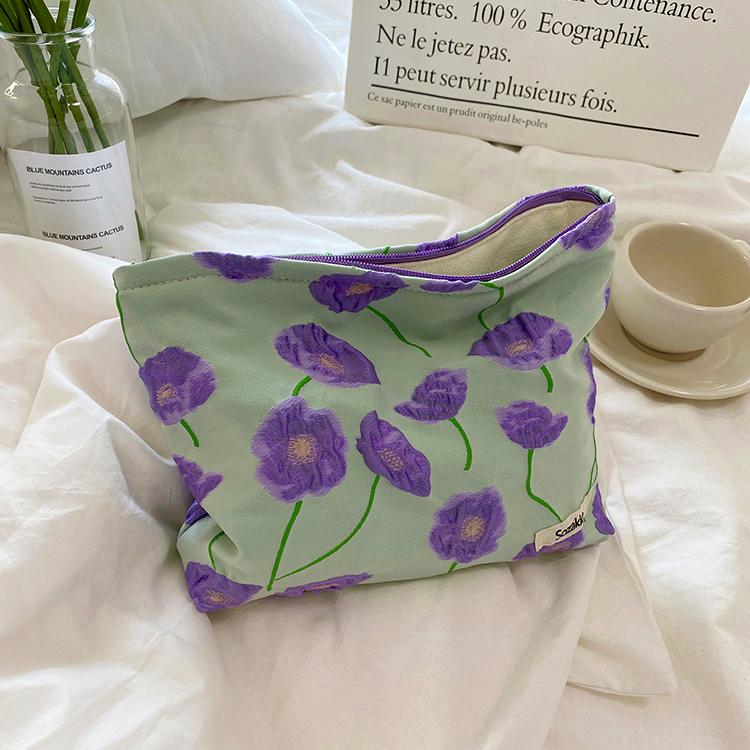 Pink Leopard Print Women's Cosmetic Bag Retro Flower Ladies Small Clutch Purse Travel Handbags Schoolgirl's Pencil Storage Bags