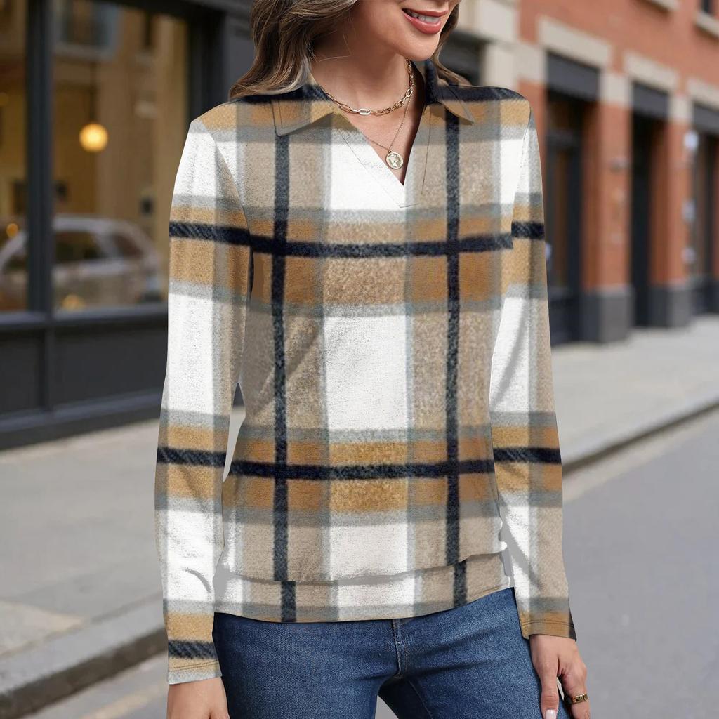 Women's retro printed fashionable long-sleeved top