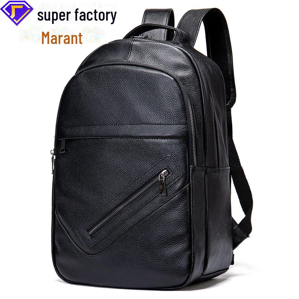 

Мужской модный большой черный рюкзак из натуральной кожи – мягкая сумка из воловьей кожи для мотоцикла для использования на открытом воздухе