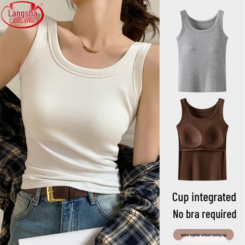 Langsha Women s Padded Modal Camisole Tank Top XL