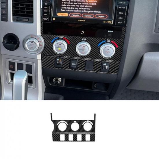 2Pcs Carbon Fiber Digital Climate Control Cover Trim For Toyota Tundra/Sequoia
