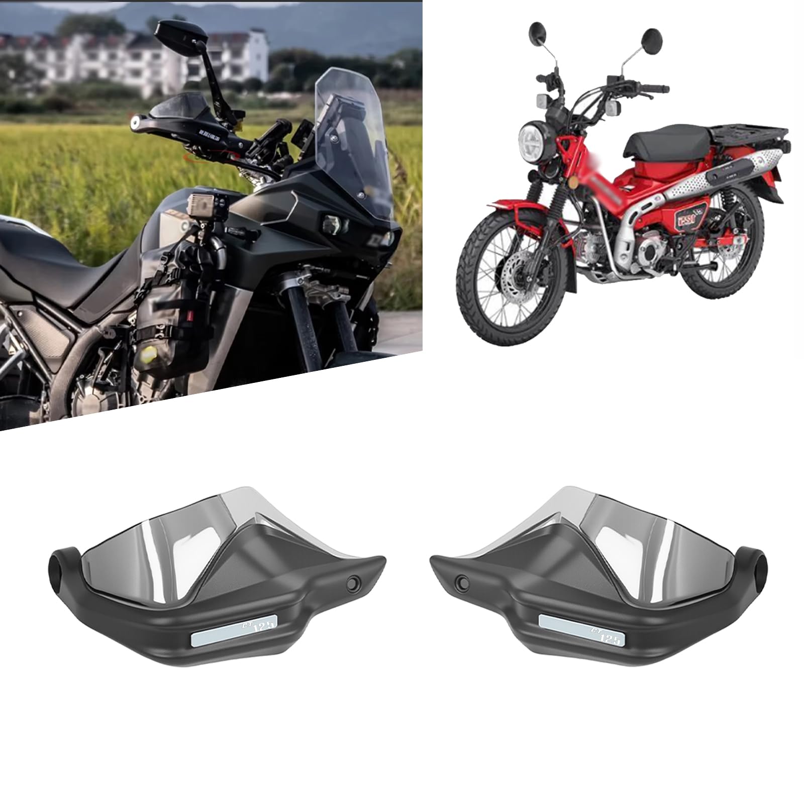 Для Hunter Cub CT125 Hunter Cub CT125 Защита рук Руль Ветровое стекло Дуга Ветрозащитная Защита рук Ветровое стекло (d)