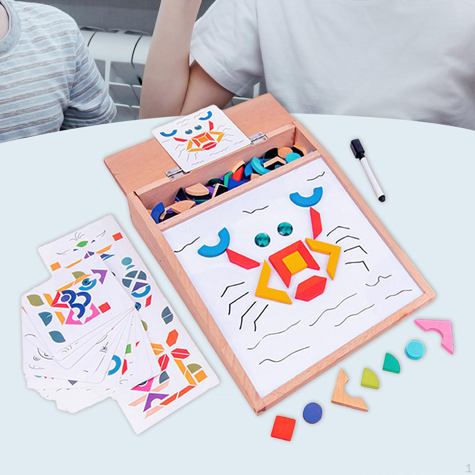 

Набор деревянных геометрических фигур Портативная головоломка Танграм для мальчиков 38 лет