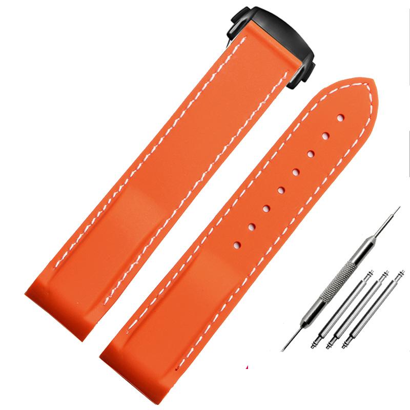 Bracelet de montre en caoutchouc et silicone Classic Arc, 20 mm/22 mm, compatible avec Omega Seamaster GMT Diver 300 Speedmaster Seiko Hamilton