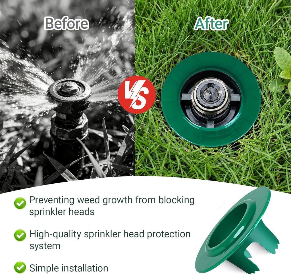 Sprinkler Head Protector 6pcs Adjustable Depth Irrigation Sprinkler Spray Guard for Lawn Yard Garden Backyard Porch Farm Country