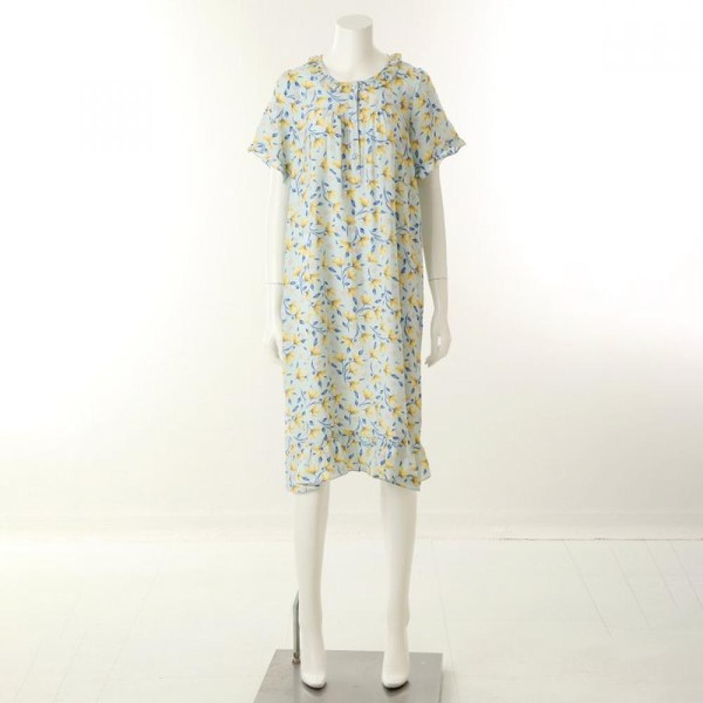 Venus Summer Short Sleeve Dress With Flower Print Vev3935l blue (BU)/100