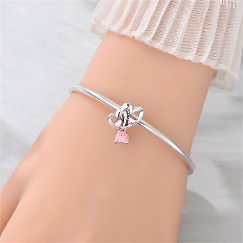 Original Copper Romantic Wedding Charms Bouquet Ring Rose Heart Beads Pendants Fit Bracelets Diy Fine Jewelry Gifts