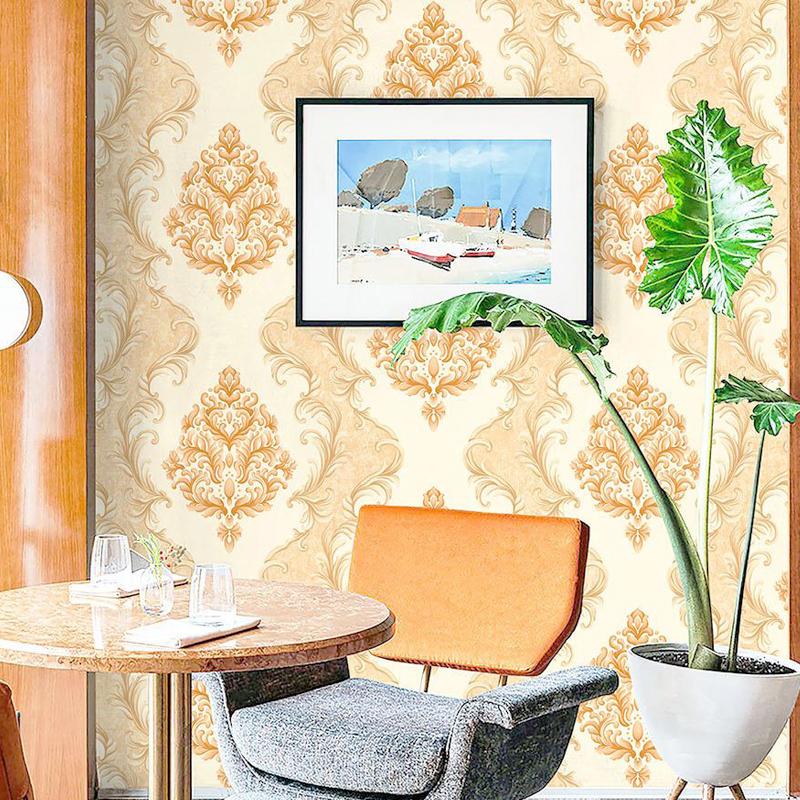 European 3D Stereo Large Flower Wallpaper Living Room Bedroom Damascus Wallpaper Palace Style