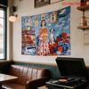 Vintage Pop Art Tapestry Wall Hanging Boho Cottagecore Illustration Decor Polyester Poster Fabric Prints for Living Room Bedroom