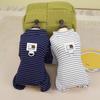 Breathable Striped Dog Pajamas Short Sleeve Puppy Sweatshirt Fashion Puppy Overalls  Chihuahua