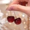 Small Fresh Sweet Lovely Cherry Cherries Earrings Pendant Fruit Earrings Red Cherry Earrings Charm Jewelry