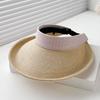 Big Brim Empty Top Straw Hat Women Summer Anti-Uv Protection Sunscreen Sun Hat Foldable Roll Up Shades Outdoor Cycling Beach Cap