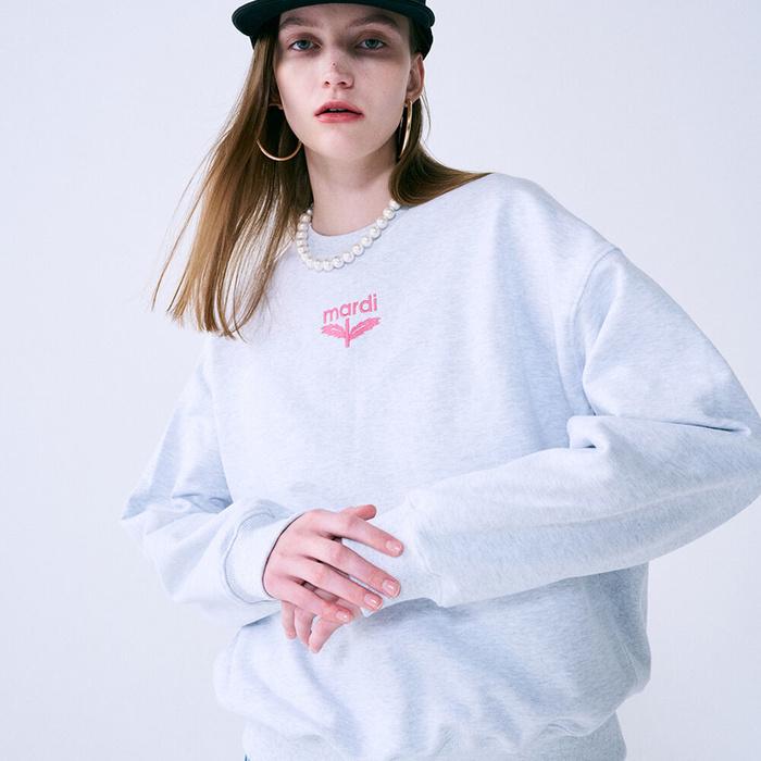 [Mardi mercredi] Sweatshirt Small Bloommardi Needlework_heather Pink