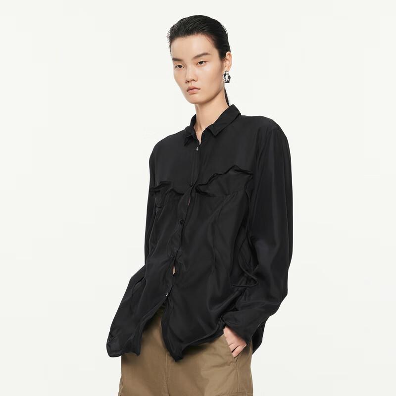 JNBY 100% Mulberry Silk Long Sleeve Shirt