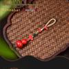 Exquisite Auspicious Clouds Gourd Keychain with Tassel - Cinnabar Bag Charm for Fortune & Longevity