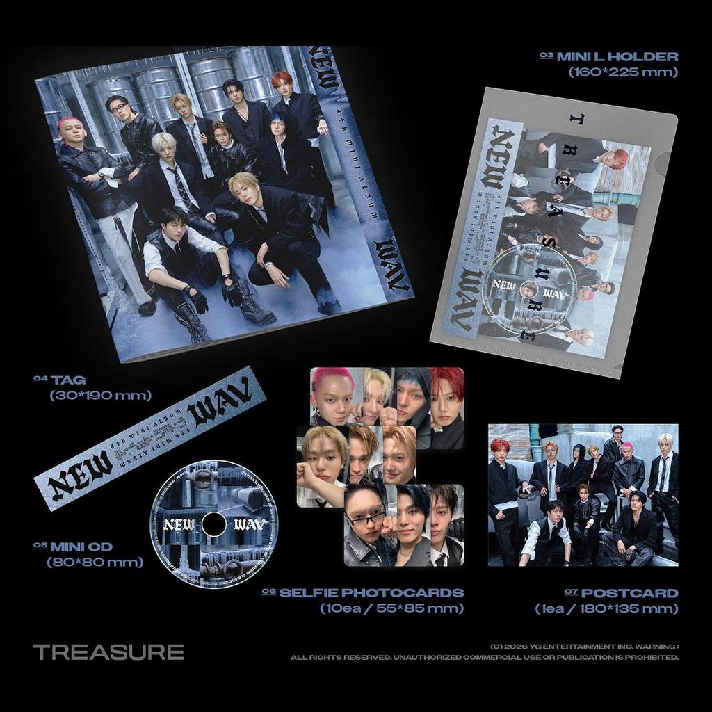 [Pre-order] TREASURE [NEW WAV] 4th Mini Album (RED VER./ICE VER.) + Free Gift