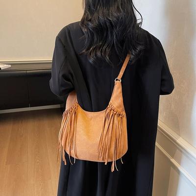 Nische Maillard Tasche Damen große Kapazität neue Quaste Wasteland-Stil tägliches Design Pendlertasche