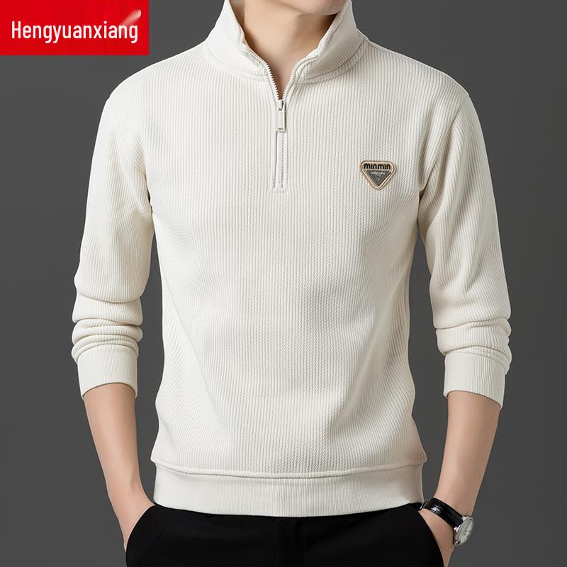 Men s Winter Fleece-Lined Zip-Up Stand Collar Sweatshirt Thickened Long-Sleeve Base Layer L Weight 120-140 kg 8830₽