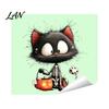 Halloween Atmosphere Room Decor Glow in The Dark Switch Outlet Stickers, Cute Black Cat Witch Theme Wall Decals Pumpkin Skull Decals, Waterproof